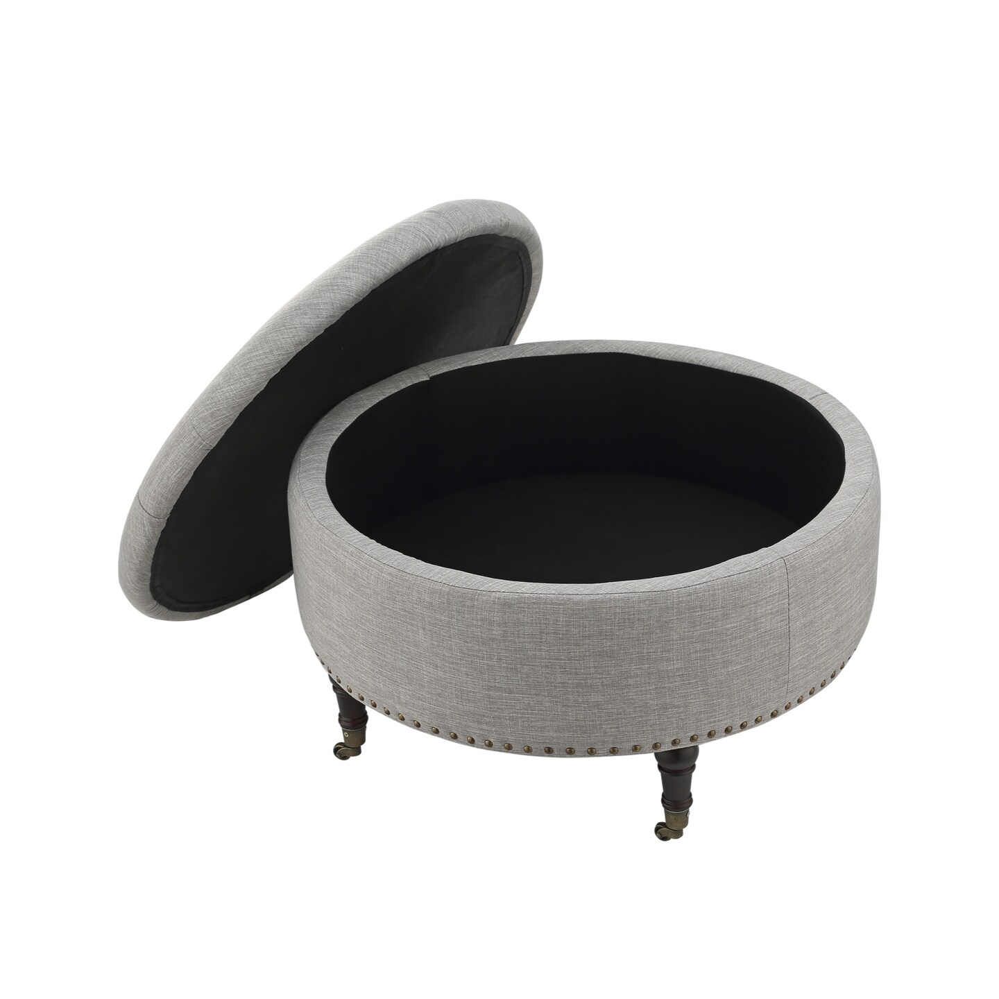 Renata Linen Button Tufting Ottoman