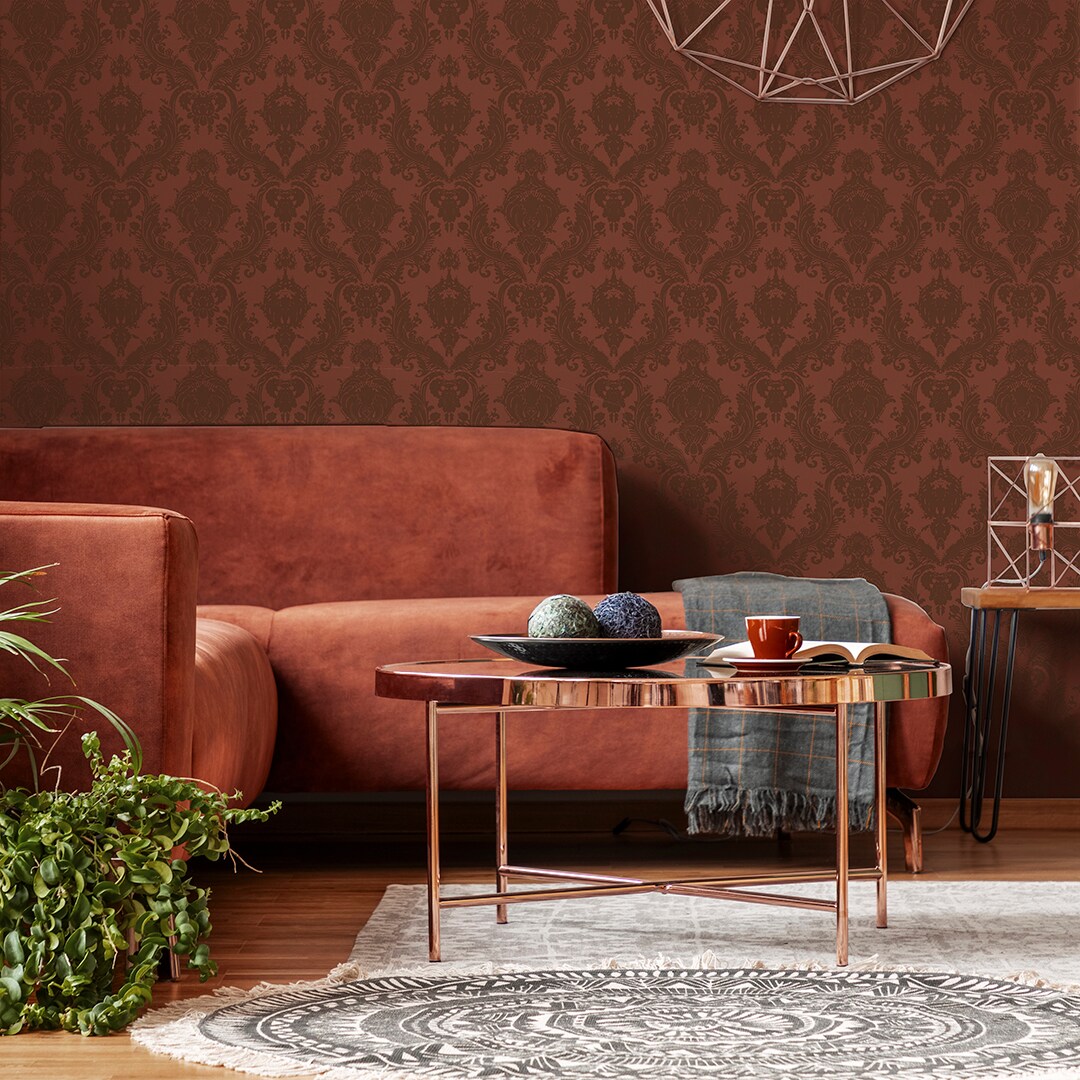 Tempaper Damsel Textured Peel and Stick Wallpaper Metallic Ruby