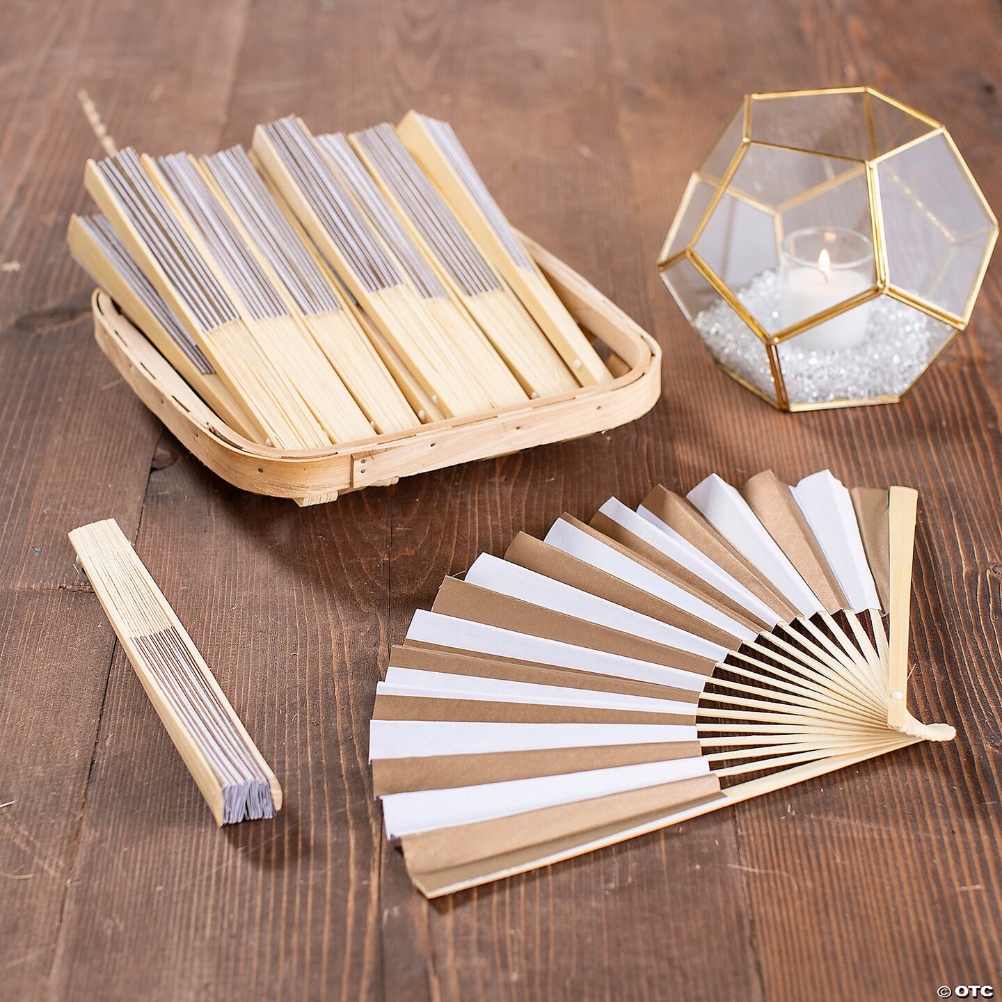 Bulk 48 Pc. Stripe Folding Hand Fans
