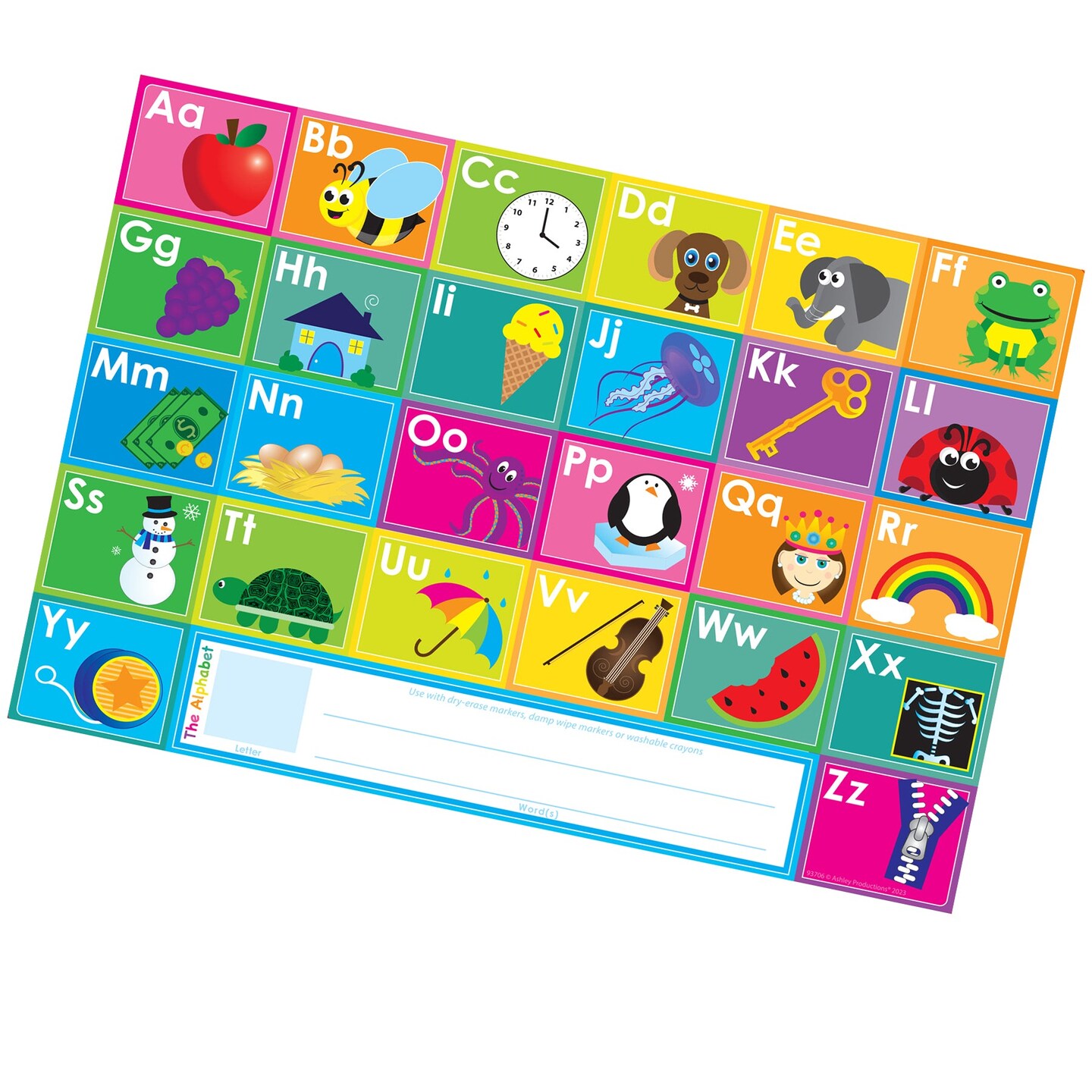 Placemat Studio&#x2122; Smart Poly&#xAE; ABC&#x27;s Learning Placemat, 13&#x22; x 19&#x22;, Single Sided, Pack of 10