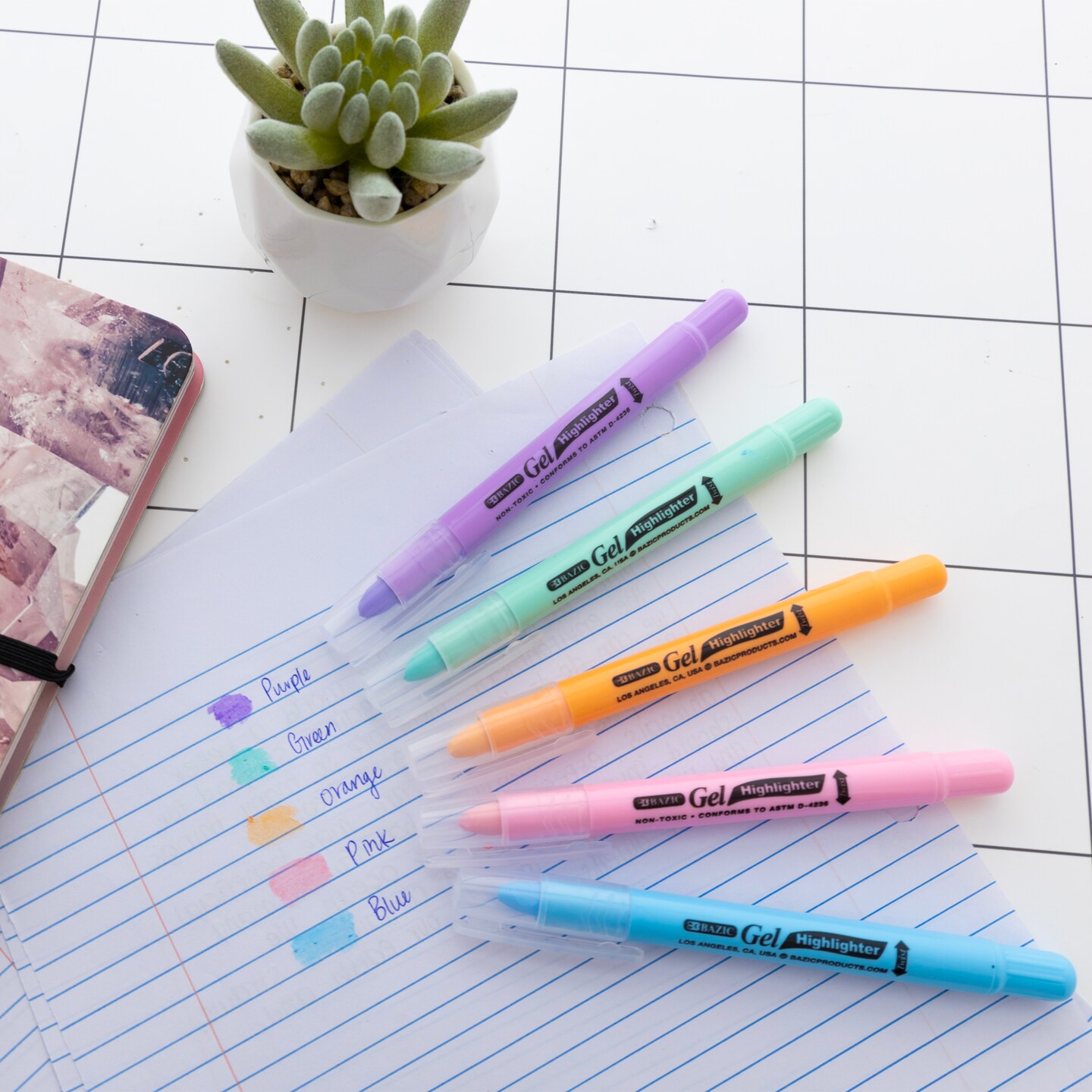 BAZIC Gel Pastel Highlighter 5 Color