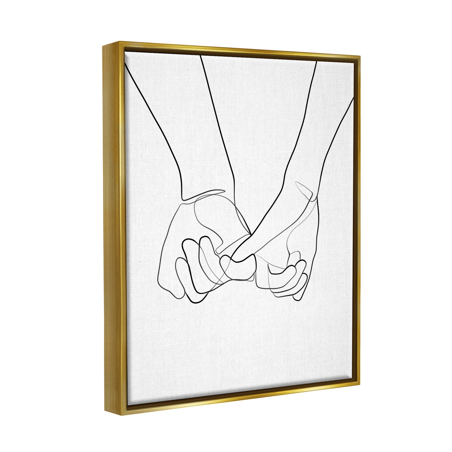 Stupell Industries Couple Holding Hands Abstract Black Framed Floater Canvas Wall Art