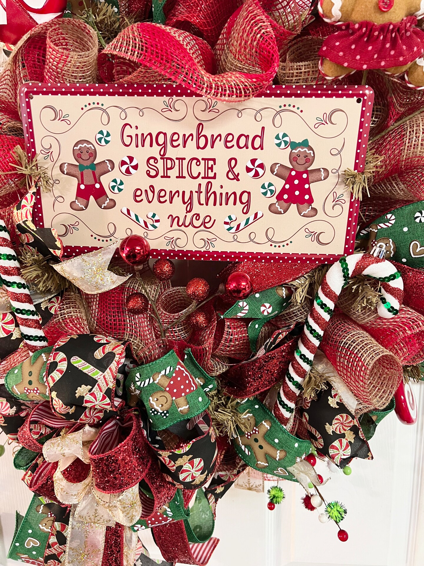 Gingerbread Wreath Door Wreath Christmas Wreath | MakerPlace by