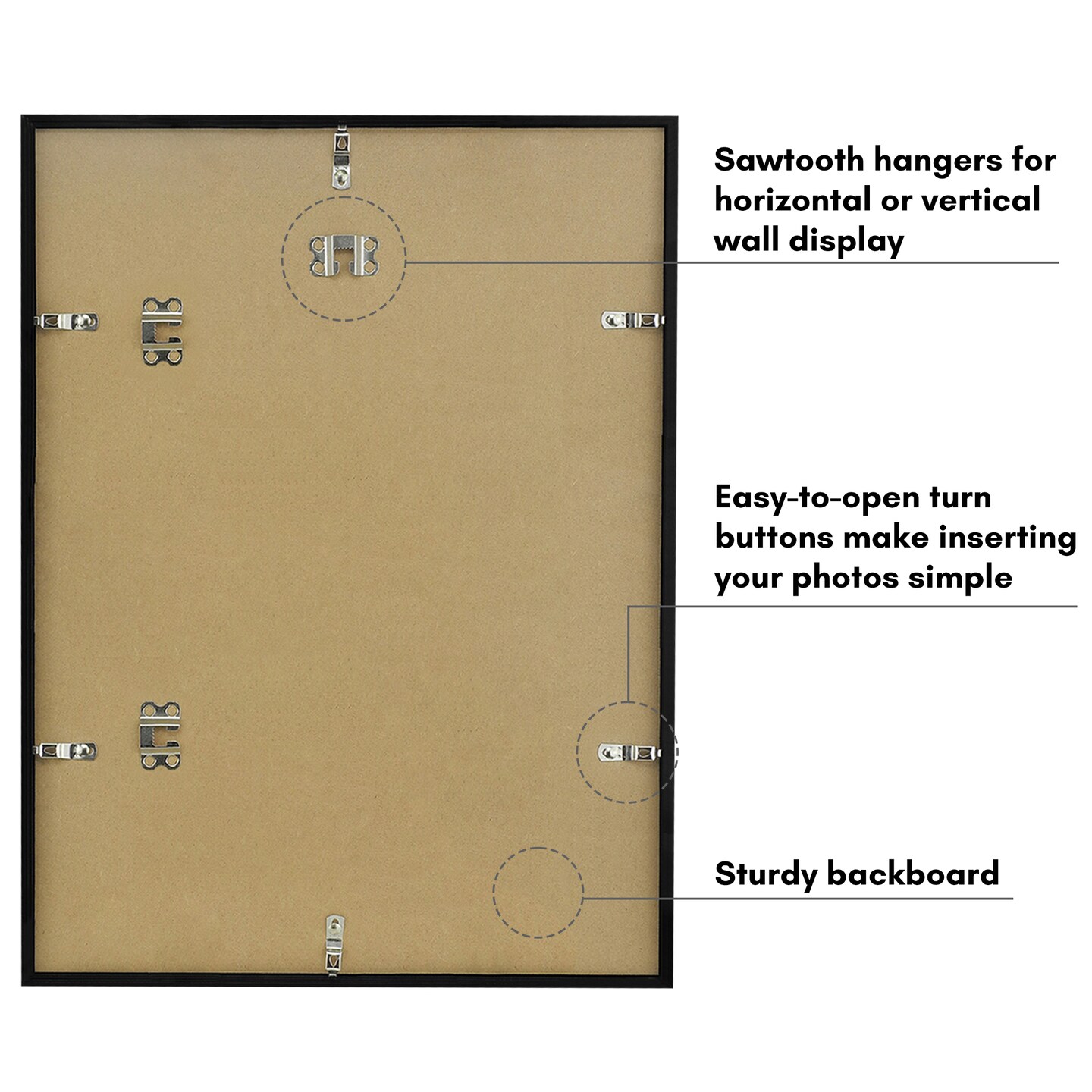 Americanflat 14.8x20 Mini Instant Photo Collage Frame with 16 Openings for 2.1x3.4 Photos - Double White Mat - Instax Mini Photo Frame - Polished Plexiglass Cover - Hanging Hardware - Black