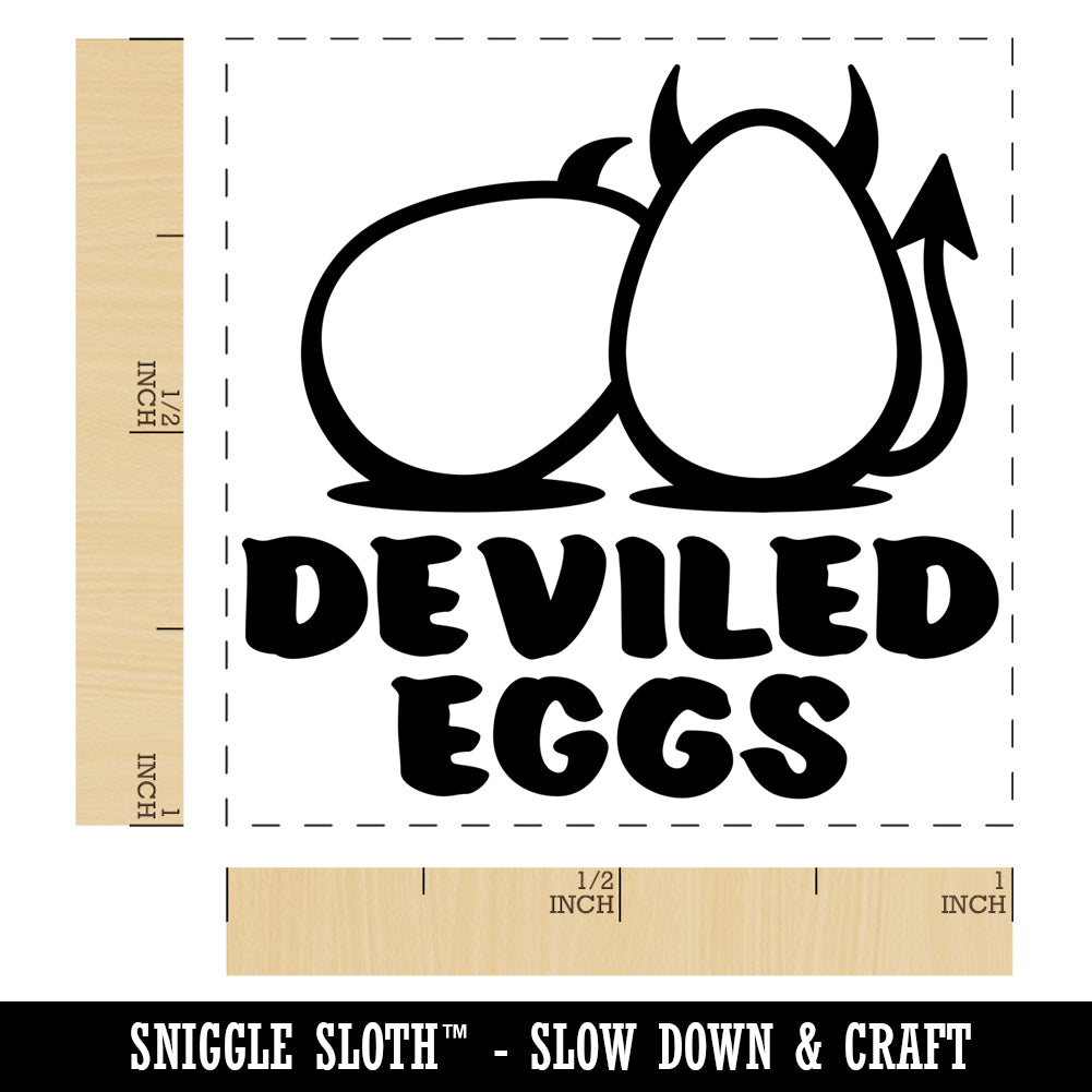 Deviled Eggs Funny Pun Self-Inking Rubber Stamp Ink Stamper