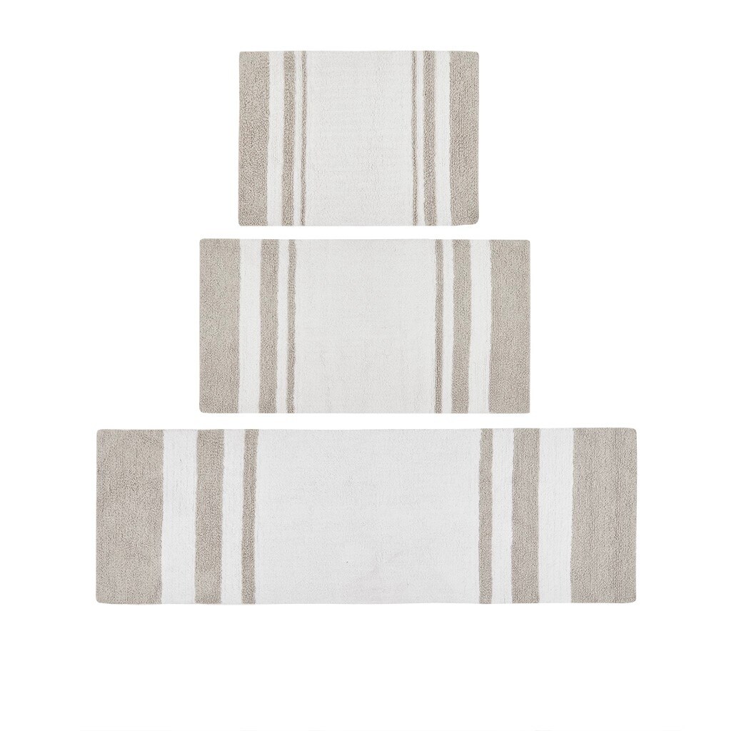 Gracie Mills Cecelia Cotton Reversible Bath Rug Casual Stripes Grace-3362 20X30