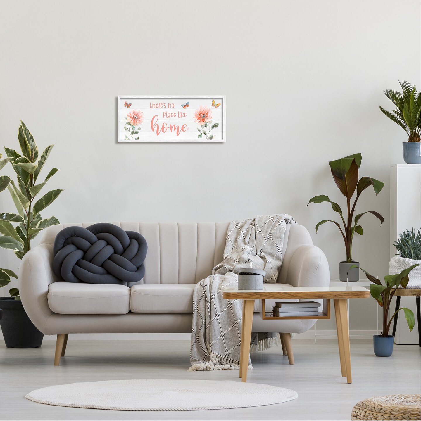 Stupell Industries Floral Pink Home Phrase Black Framed Giclee Art