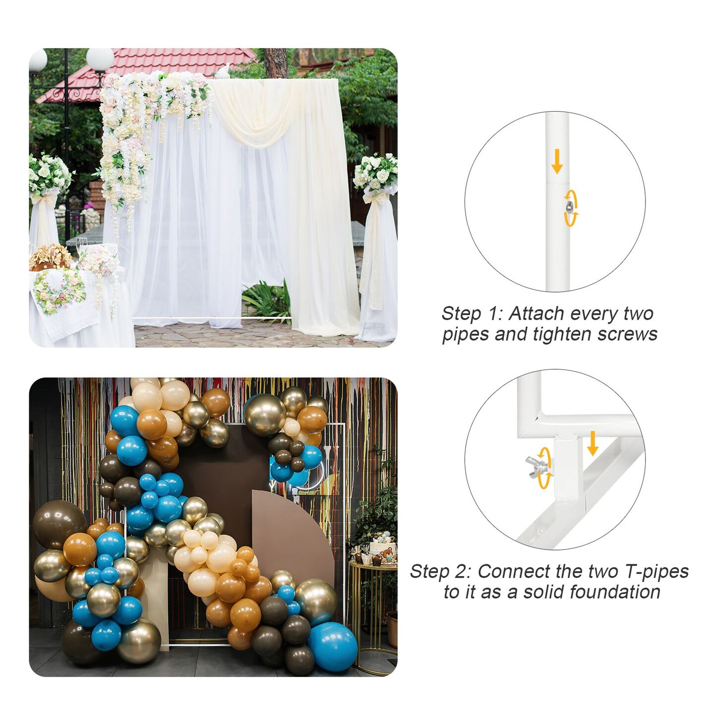 Wedding Arches for Ceremony, Wedding Arch Backdrop Stand for Wedding Birthday Party Baby