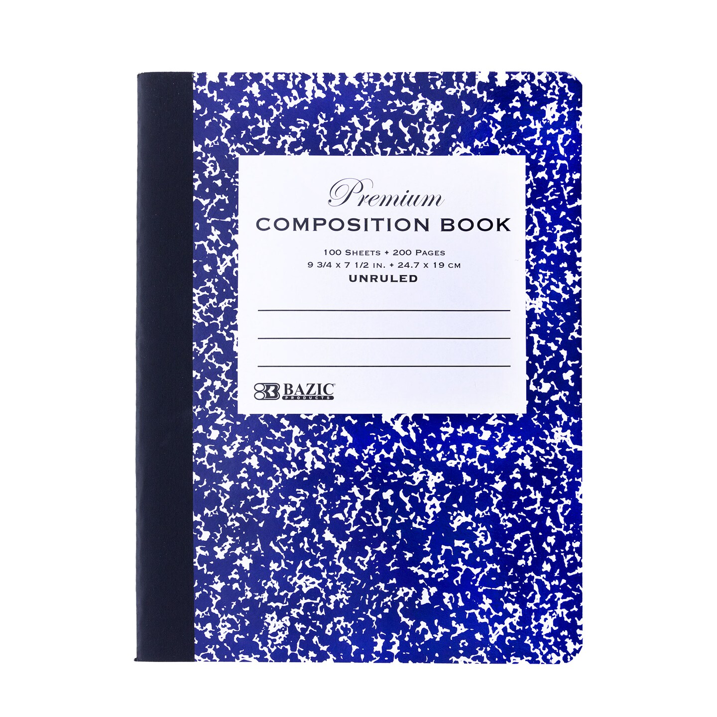 BAZIC Composition Book UNRULED Premium Blue Marble 100 Ct.