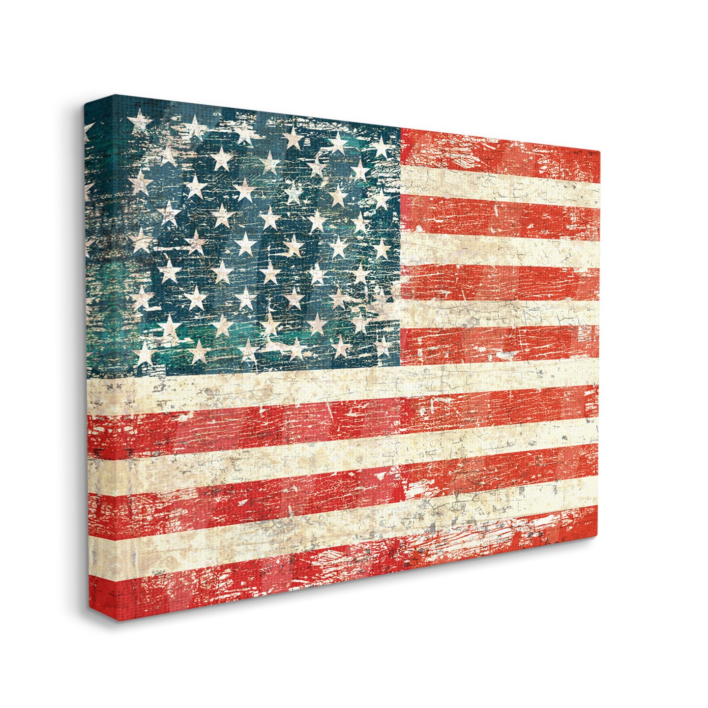 Stupell Industries Rustic American Flag Canvas Wall Art