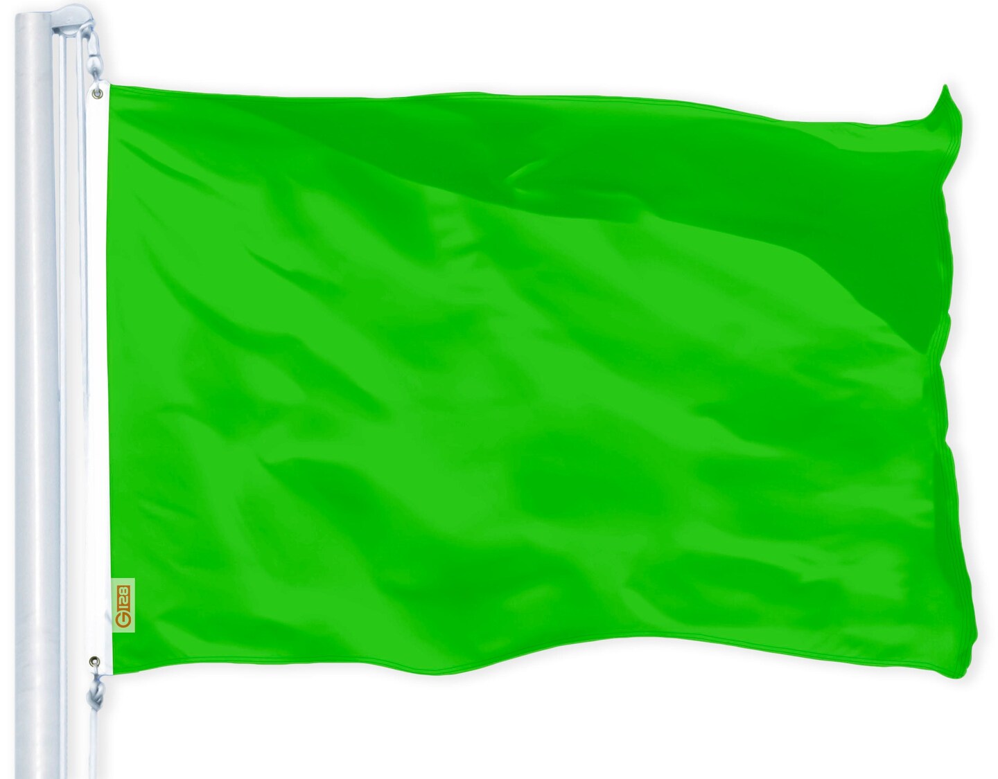 G128 Solid Lime Green Color Flag | 2x3 Ft | LiteWeave Pro Series Printed 150D Polyester | Indoor/Outdoor, Vibrant Colors, Brass Grommets, Thicker and More Durable Than 100D 75D Polyester