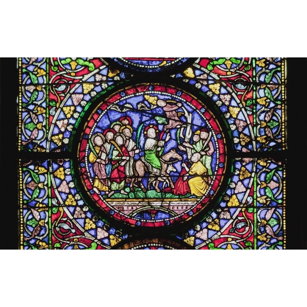 Colourful Stained Glass Window In Canterbury Cathedral; Canterbury Kent England Poster Print