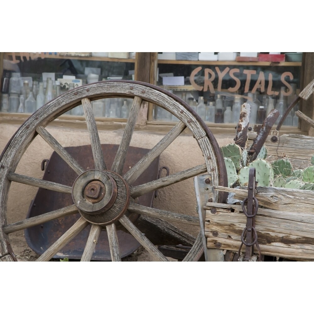 Turquoise Trail Scenic Byway Mexico. An Old Wagon Wheel Poster Print By ...