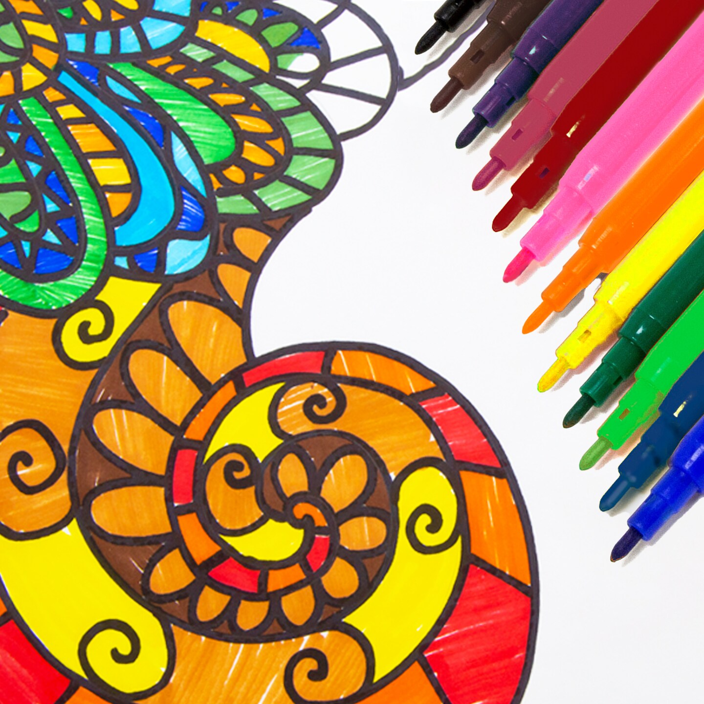 BAZIC Fine Line 12 Classic Colors Washable Markers
