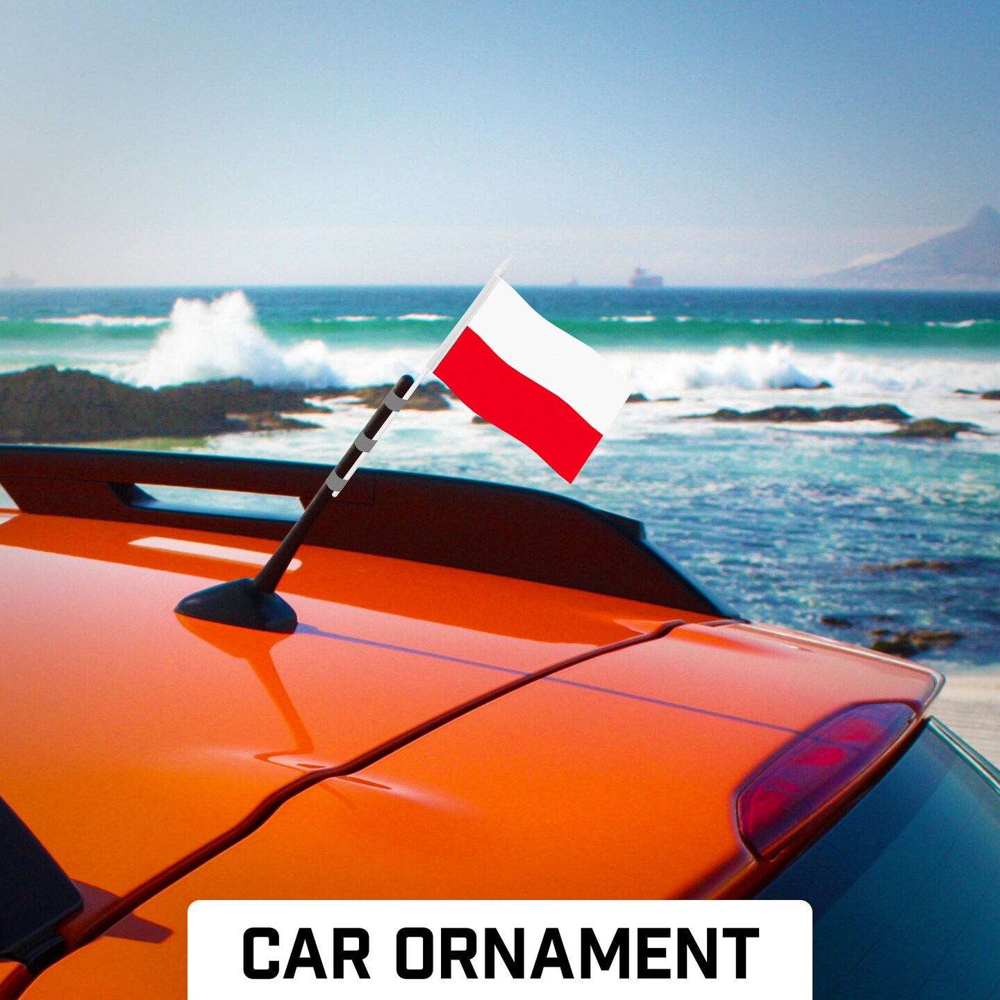 G128 24 Pack Handheld Poland Polish Stick Flags | 4x6 In | Printed 150D Polyester, Country Flag, Solid Plastic Stick, Spear White Tip