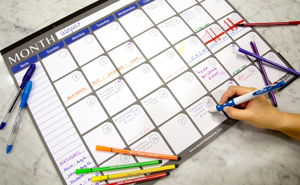 BAZIC 17&#x22; X 22&#x22; Undated 12-Month Desk Pad Calendar