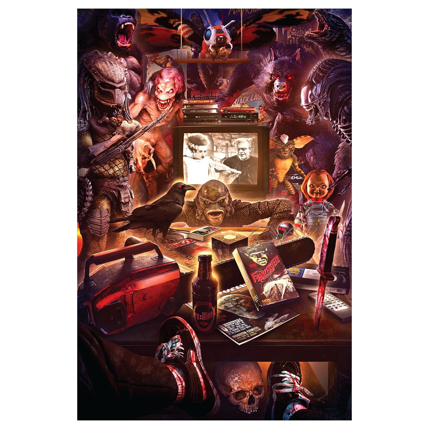Monster Mayhem 1000-Piece Jigsaw Puzzle By Rachid Lotf | Toynk Exclusive