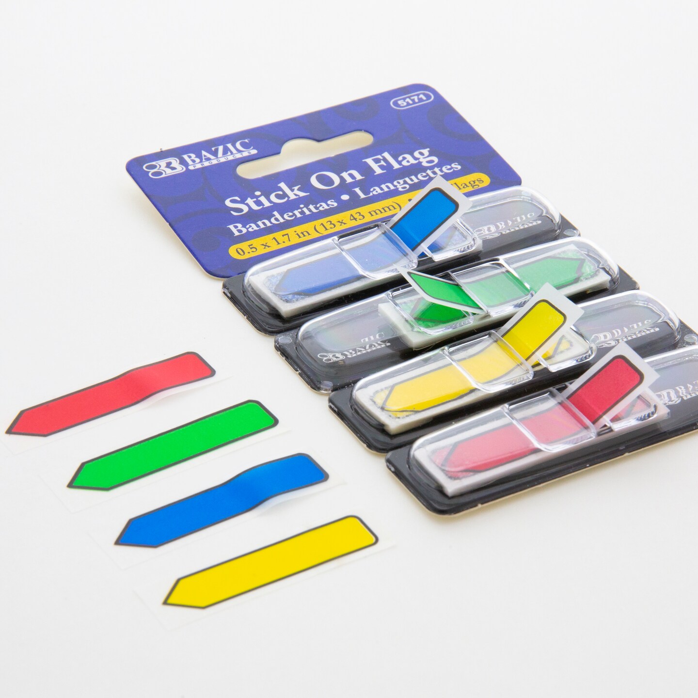 BAZIC Flags Neon Color Printed Arrow Dispenser (4/Pack)