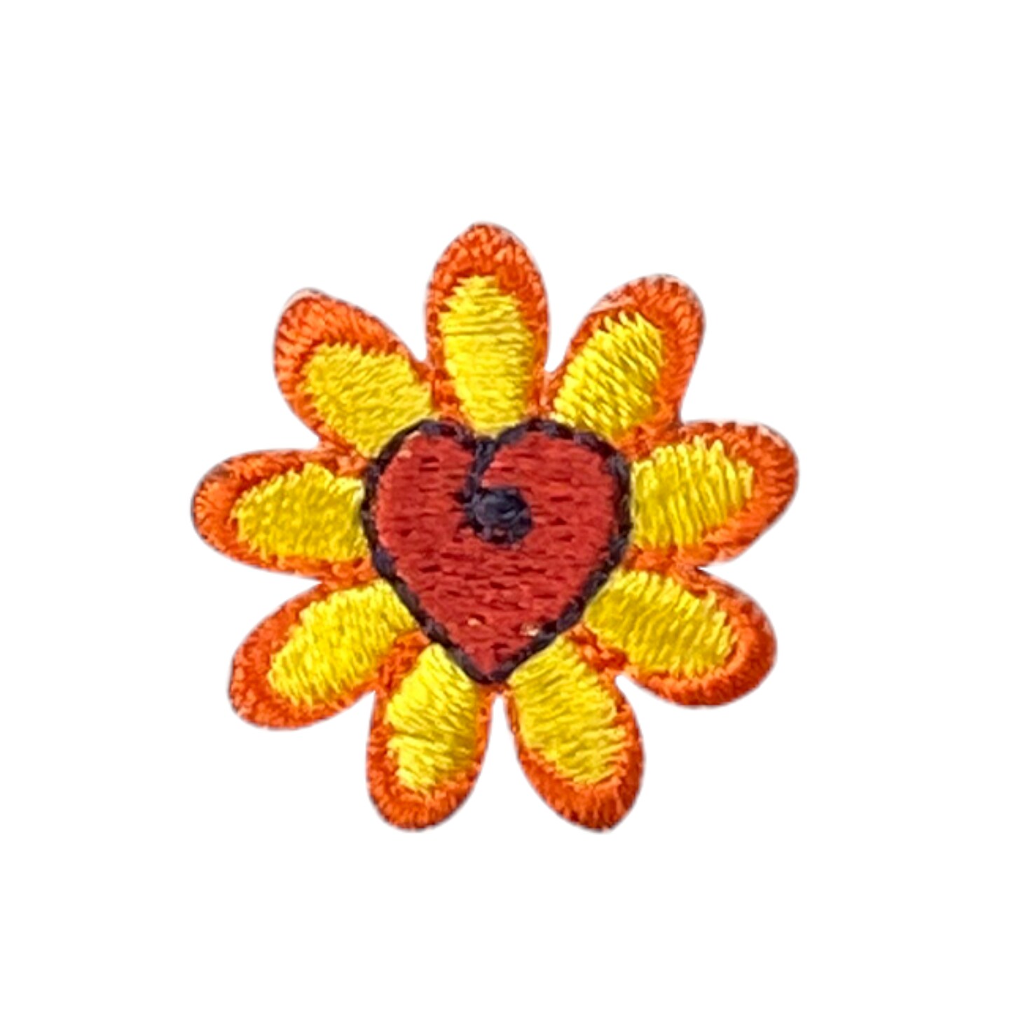 Orange Daisy Patches With Yellow Center . Iron on Flower Patches. Kids  Patches. Flower Patches 