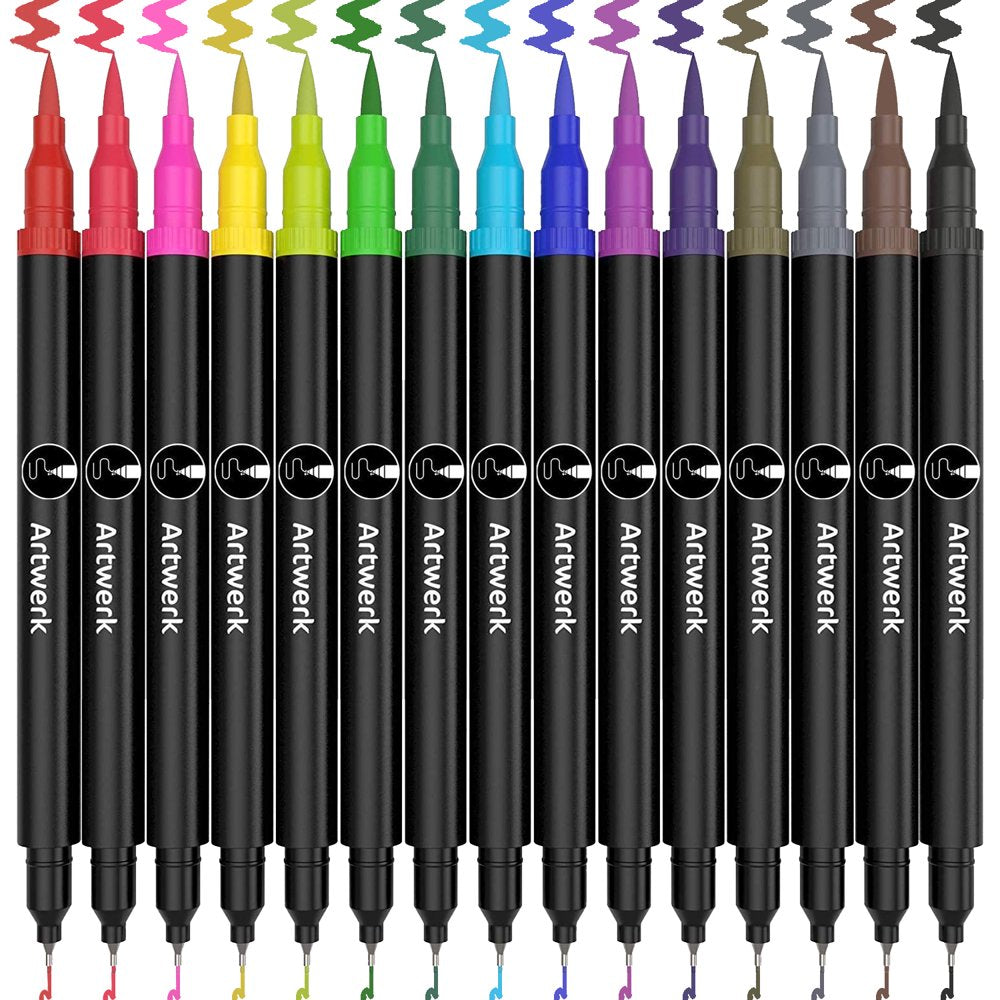 Artwerk 15 Pack Brush Calligraphy Art Pens - Bullet Journal Pen