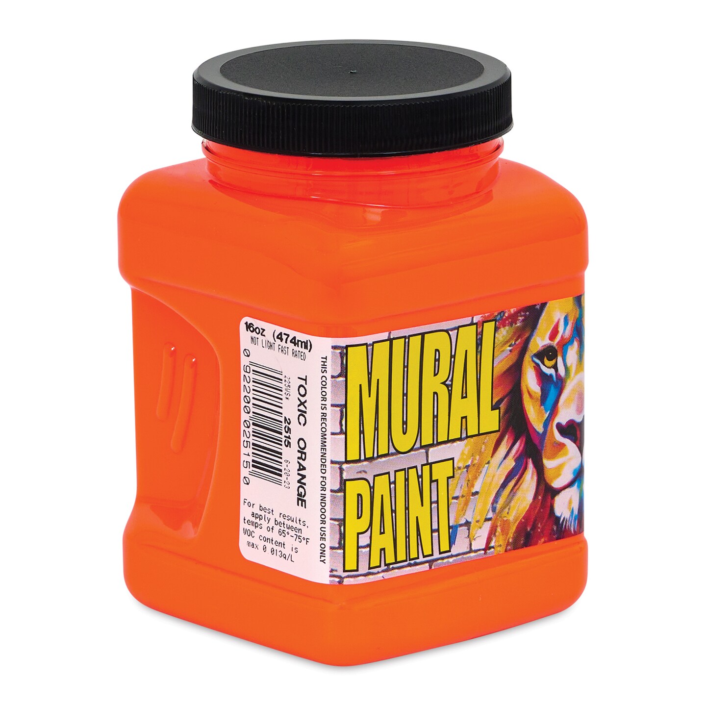 Chroma Acrylic Mural Paint - Toxic Orange, 16 oz Jar