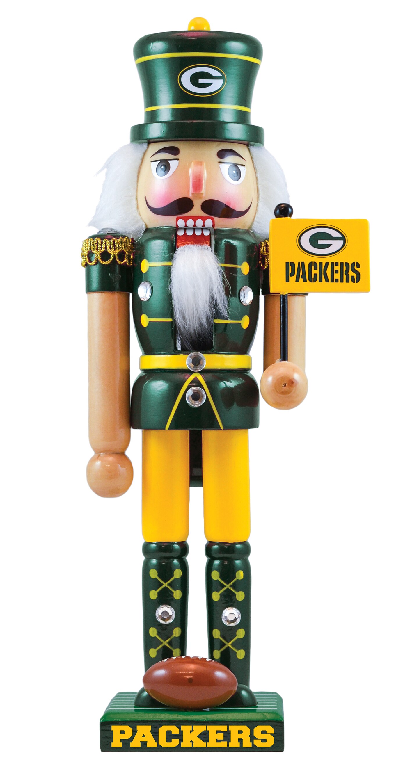 Masterpieces Game Day - NFL Green Bay Packers - Team Painted Wood Nutcracker