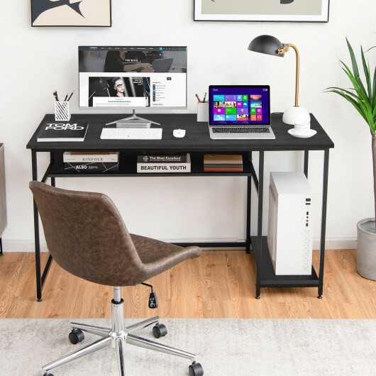 55 Inch Computer Desk with Power Outlets and USB Ports for Home and Office