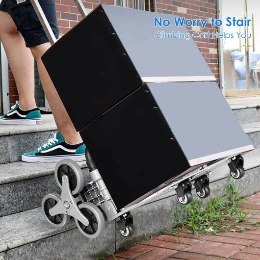 Portable Folding Stair Climbing Hand Truck with 3-Position Adjustable Telescoping Handle