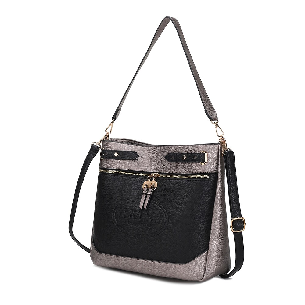 MKF Collection by Mia K - Women&#x27;s Evie two-tone Vegan Leather Shoulder bag  