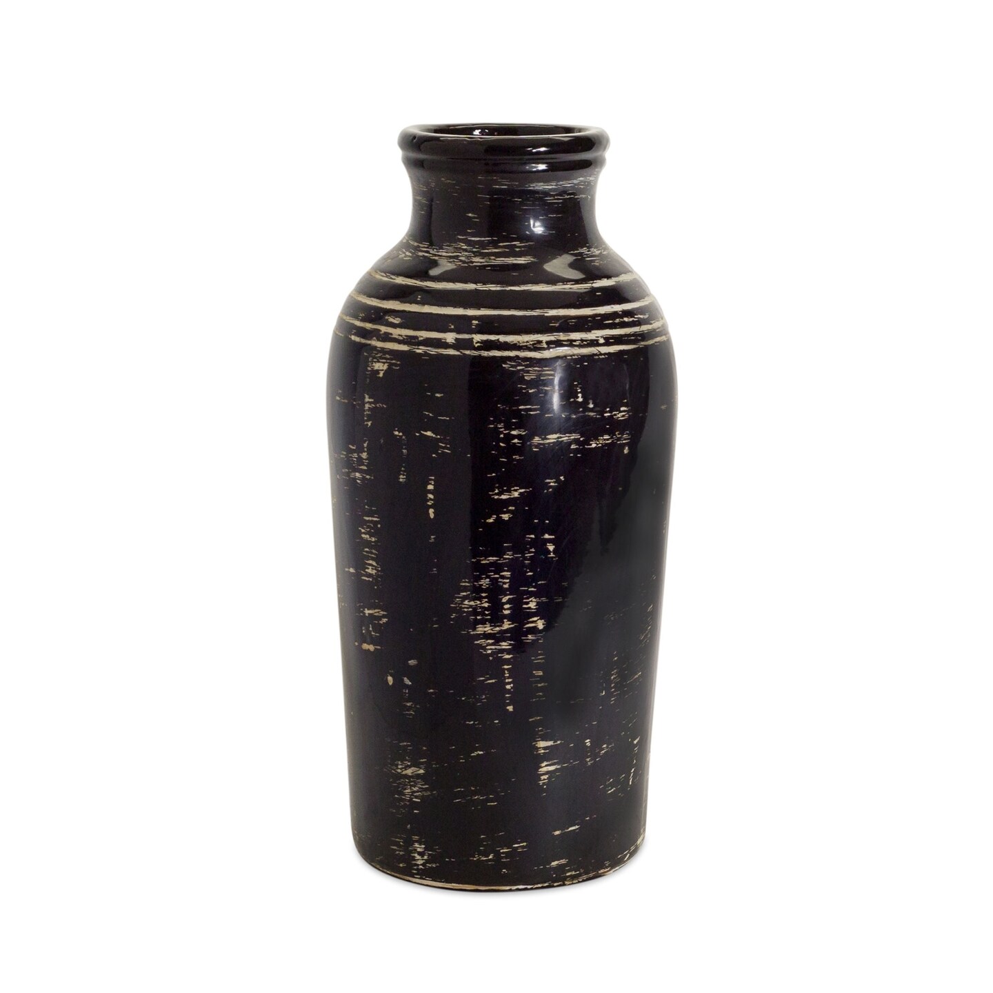 Melrose 17.5&#x22; Antique Style Ceramic Glazed Vase