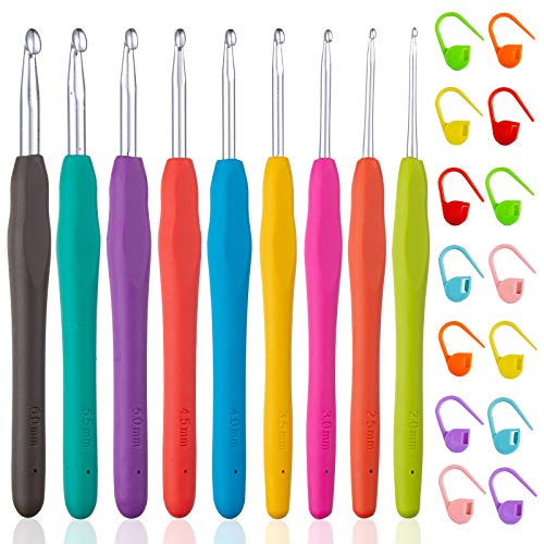 Vodiye Crochet Hooks, Professional Extra Long 9mm Crochet Hook, Ergonomic  Handle Crochet Hooks Set, Crochet Needle for Beginners and Experienced