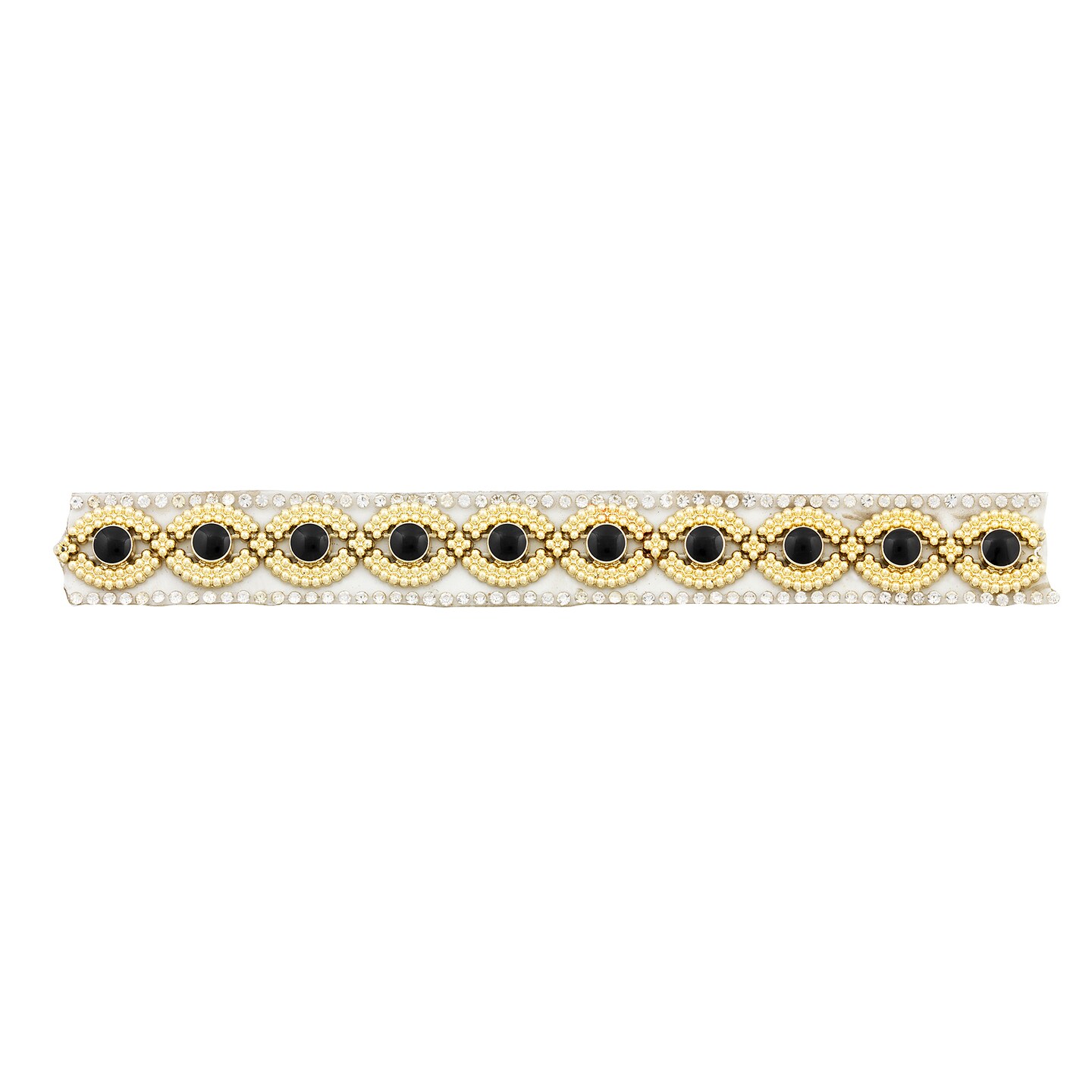 Tania 5/8&#x22;  Rhinestone Beaded Iron-On Trim