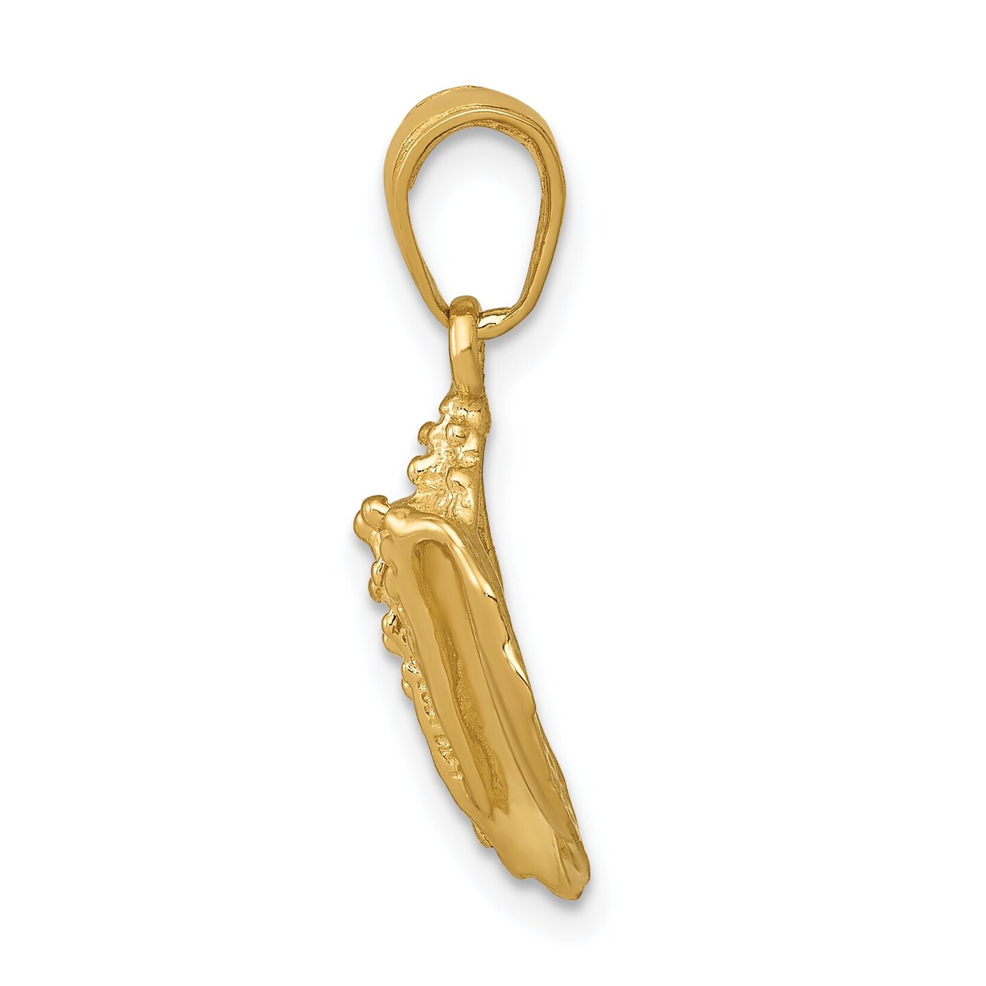 14K Gold Conch Shell Charm Seashell Beach Pendant New 21 X 10mm Jewerly