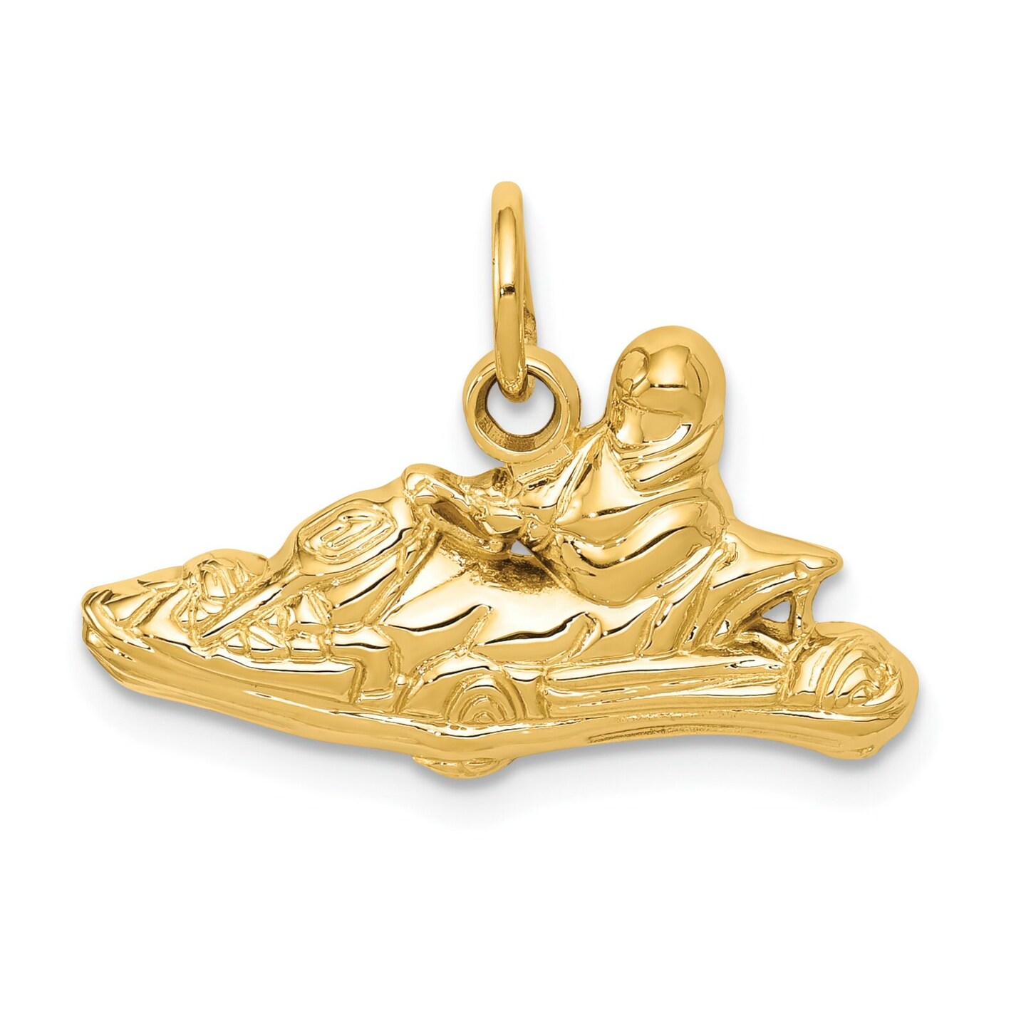 14K Gold Go-Kart Charm Pendant Jewelry 16 x 21 mm