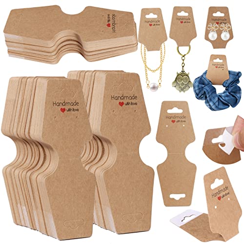 Femtindo 200PCS Bracelet Display Cards Sturdy Necklace Holder Cards Self  Adhesive Jewelry Packaging Selling Card for Small Business of Keychain  Earring Hair Band and Scrunchies Hanging
