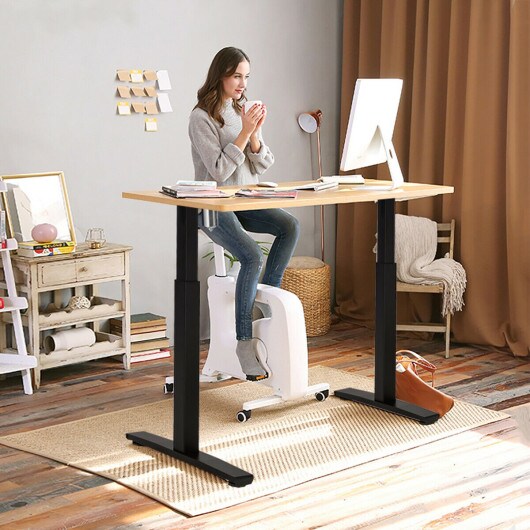 Electric Standing Computer Desk Frame with Adjustable Height and 4 Adjustable Foot Levelers