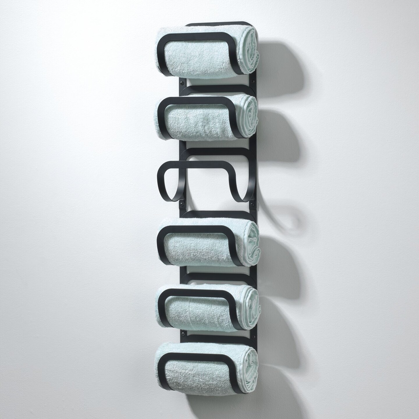 mDesign Wall Mount Towel Storage Rack for Bathroom - Hanging Organizer