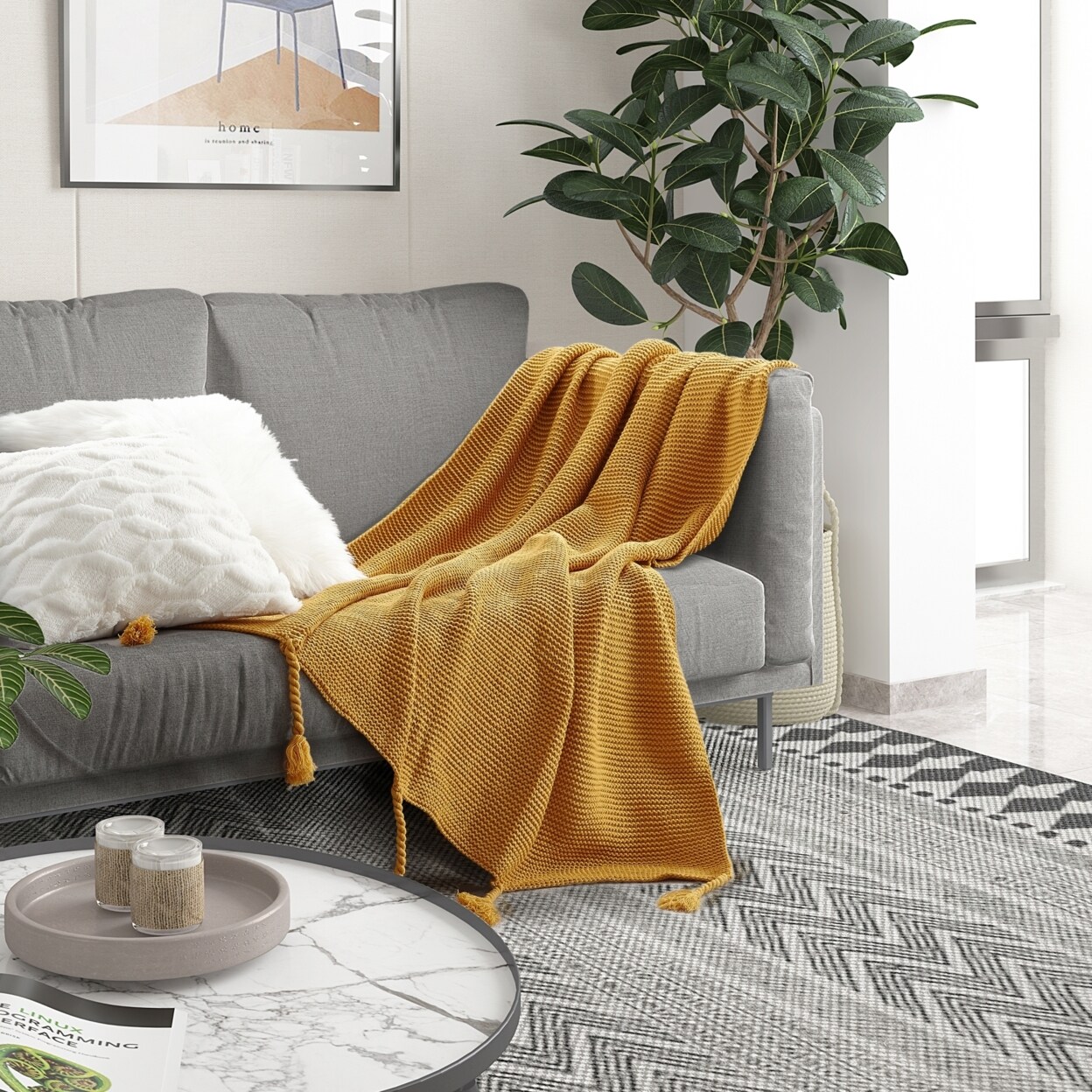 Cozy Tyme Isai Throw Wool like Tassels Soft