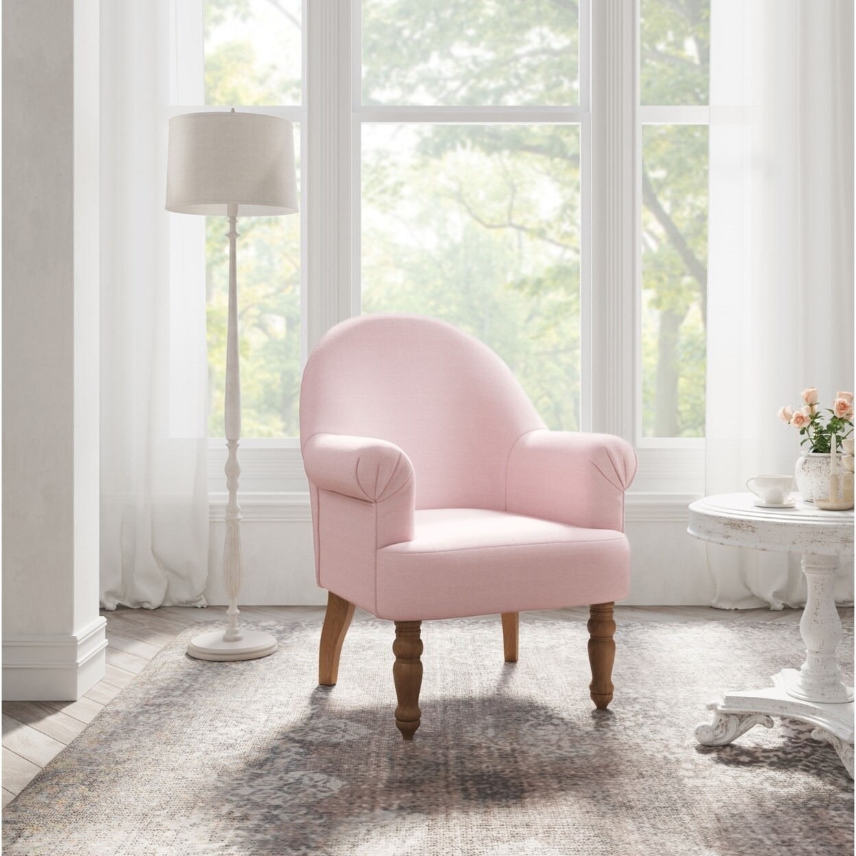 Rustic Manor Syed Accent Chair-Upholstered-Flared arms-Curved Back