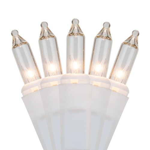 50 Clear Mini Lights, White Wire, 2.5&#x22; Spacing