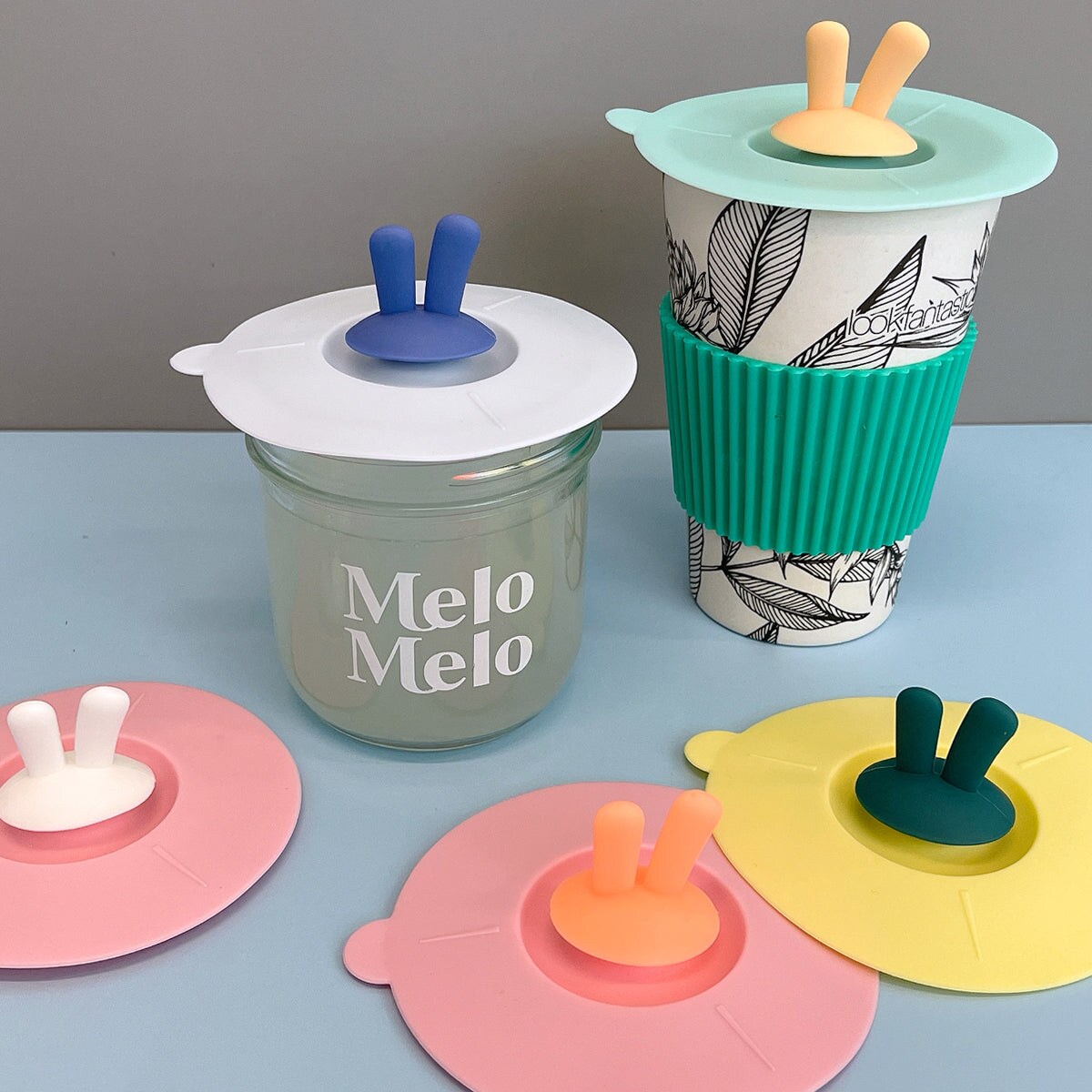 Wrapables® Silicone Cup Lids, Anti-Dust Airtight Mug Covers for Hot and Cold Beverages (Set of 6)