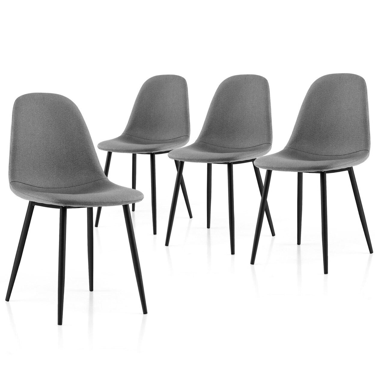 Dining Chairs Set Of 4 Upholstered Fabric Chairs W/Metal Legs For Living Room