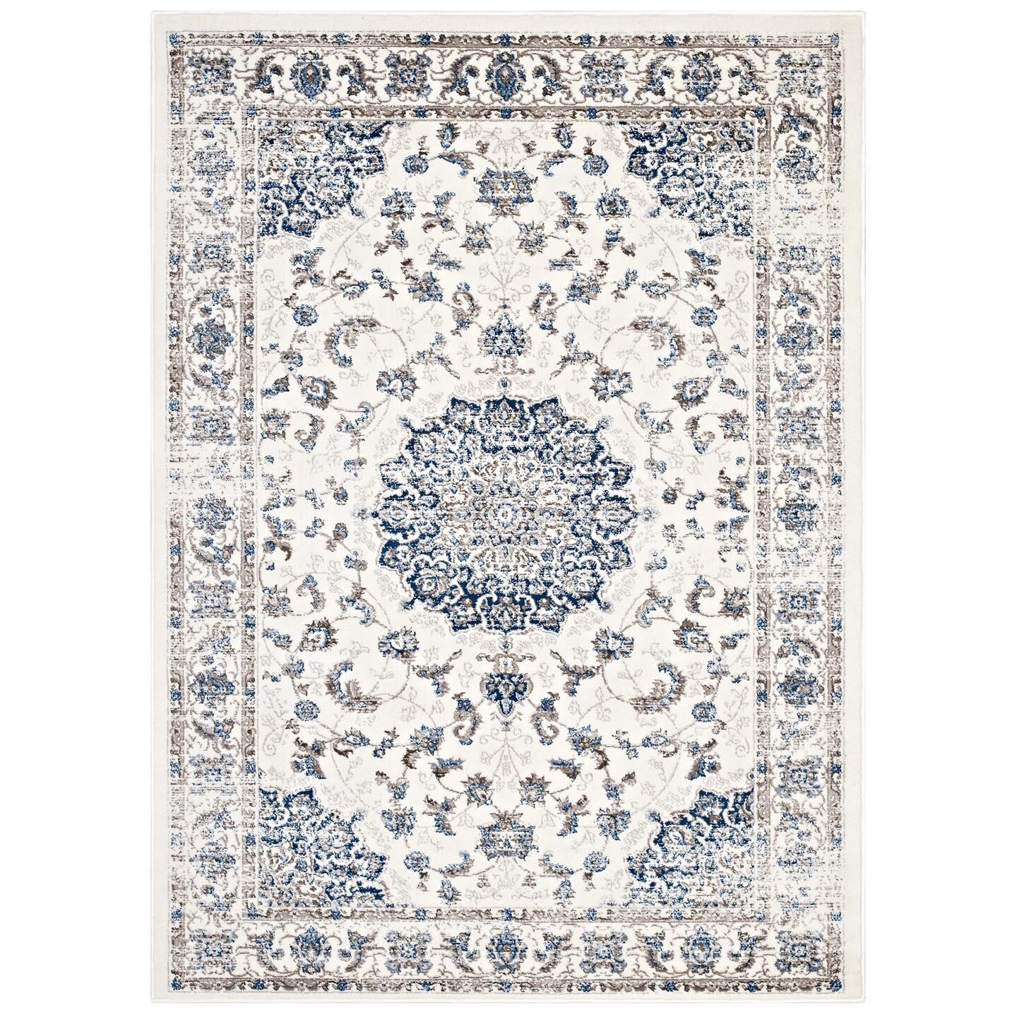 Modway Lilja Distressed Vintage Persian Medallion 5x8 Area Rug