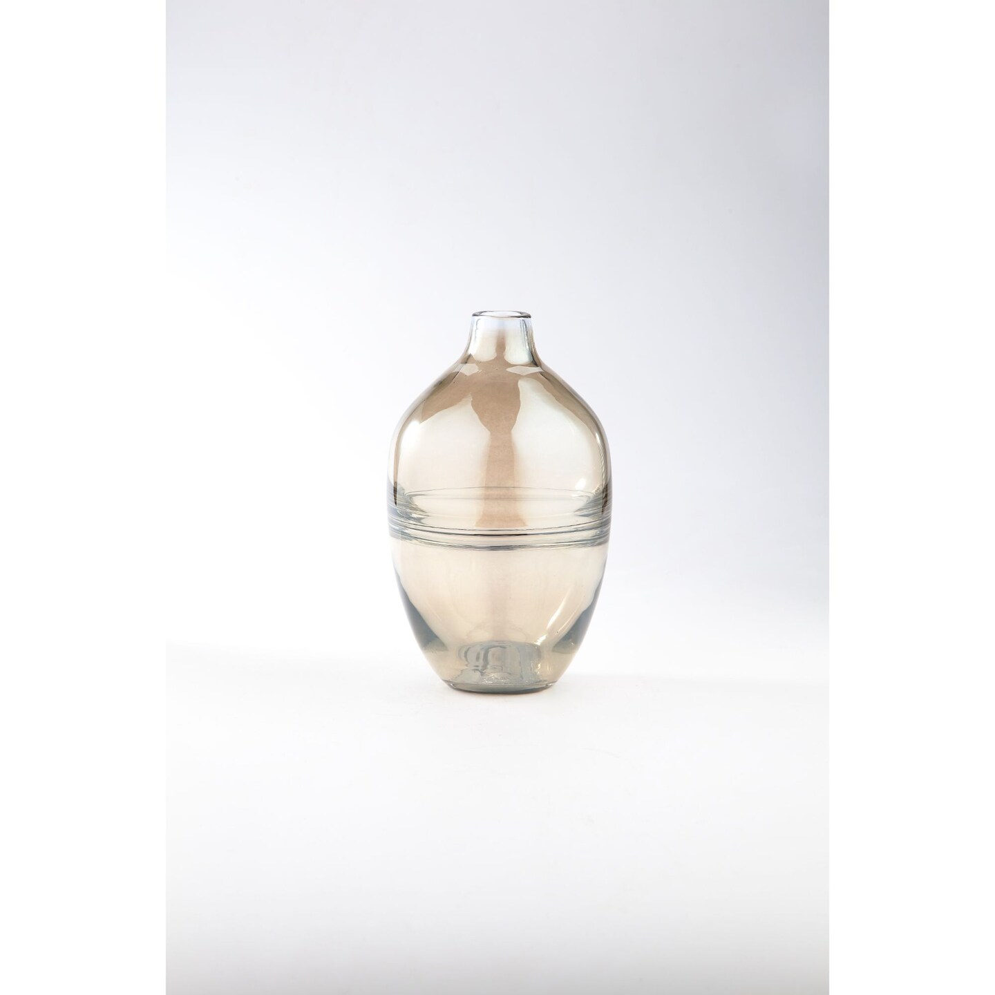 CC Home Furnishings Hand Blown Glass Bud Vase - 10&#x201D; - Clear and Brown