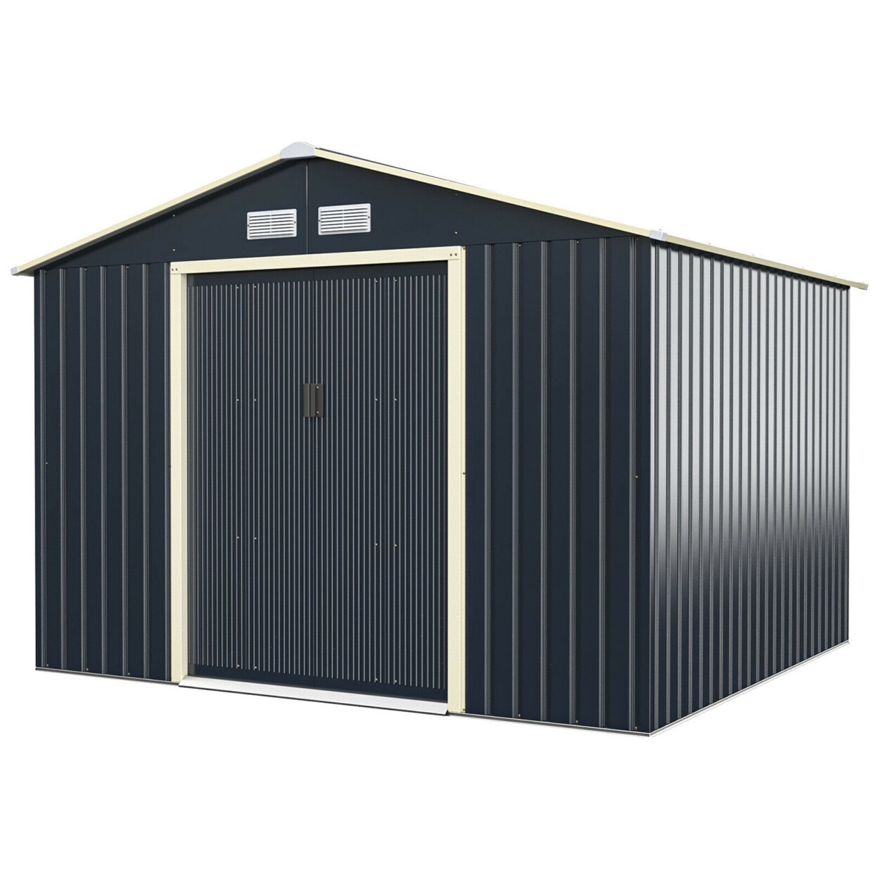 Outdoor Tool Storage Shed Large Utility Storage House W/ Sliding Door