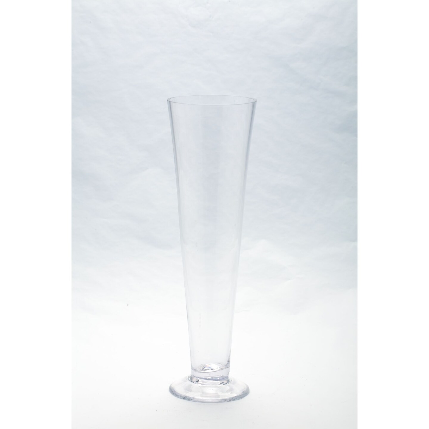 CC Home Furnishings 16" Clear Round Based Bud Hand Blown Glass Vase