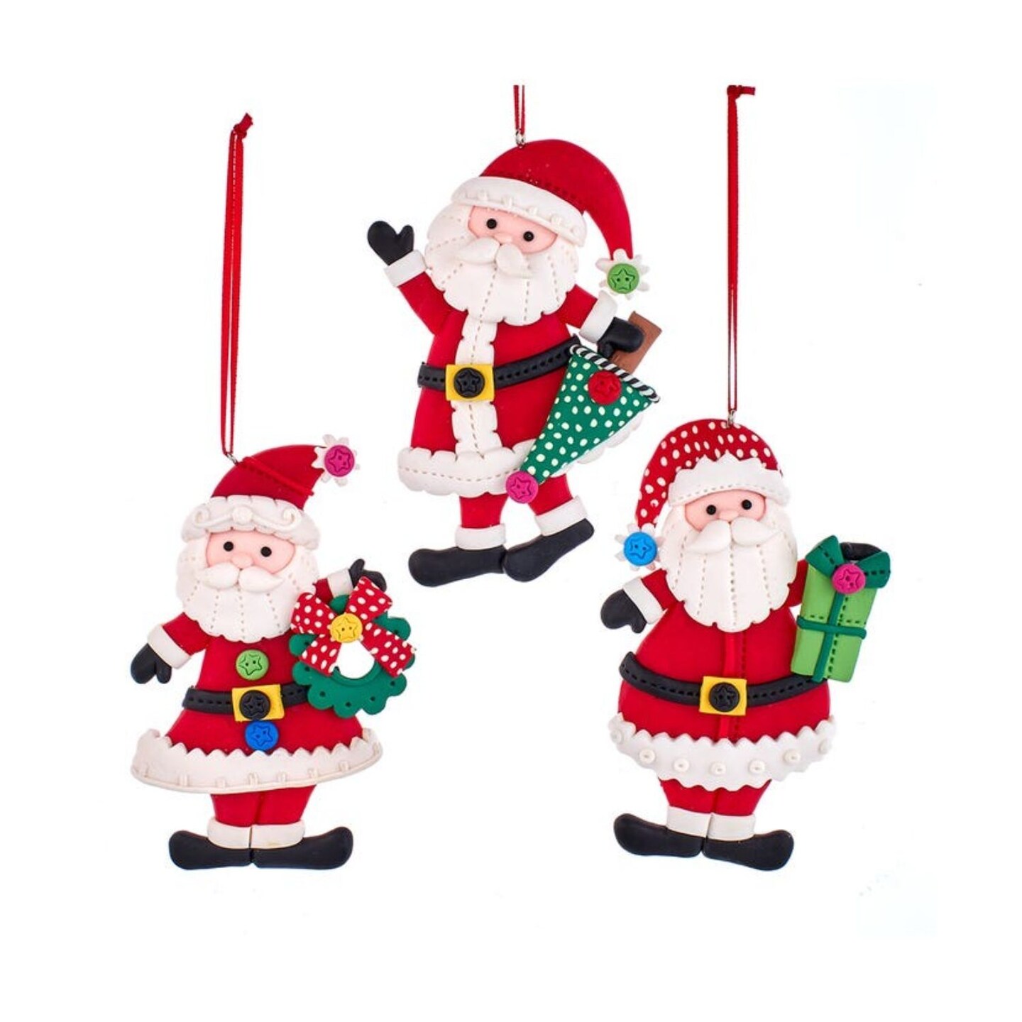 KSA Club Pack of 12 Santa Gingerbread Cookie Christmas Ornaments 4.75&#x22;