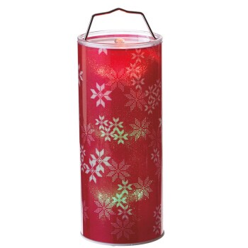 Midwest 24&#x22; Red and White Lighted Snowflake Hanging LED Color Changing Christmas Lantern