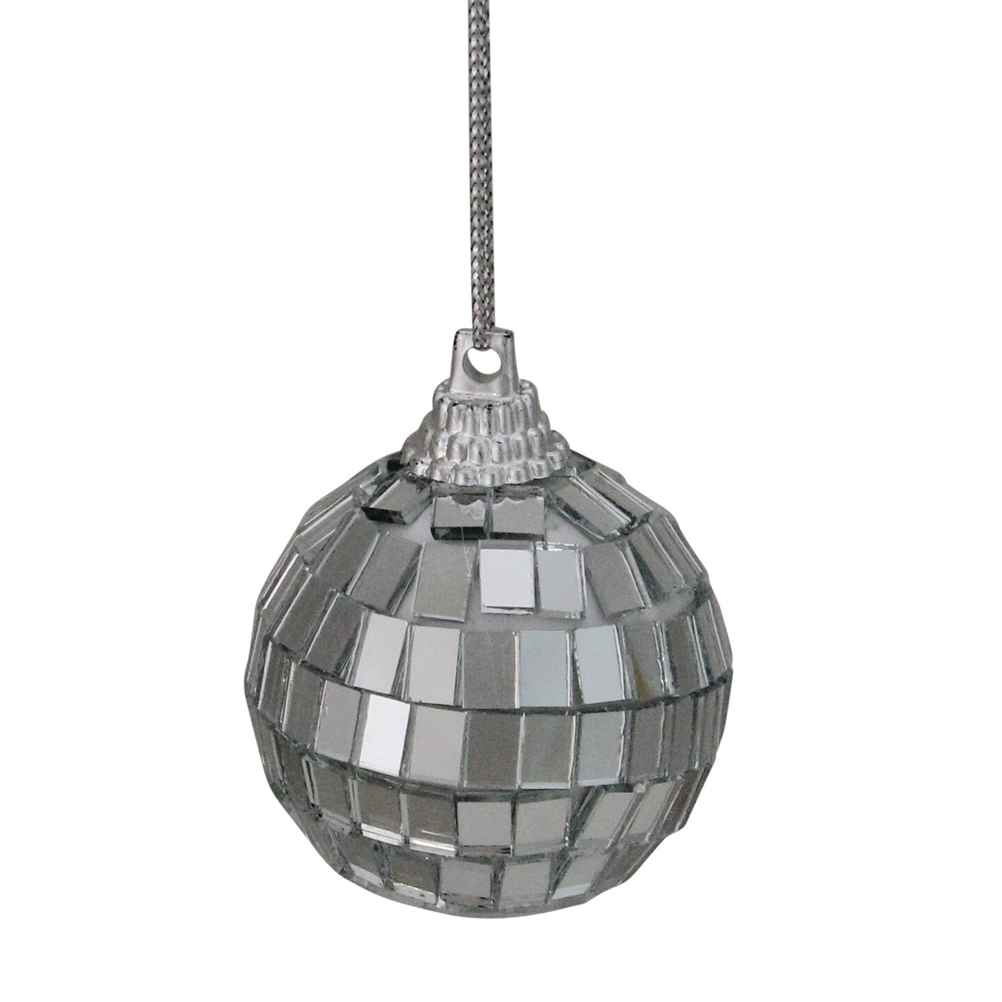 Northlight 9ct Silver Splendor Mirrored Glass Disco Ball Christmas Ornaments 1.5&#x22; (40mm)