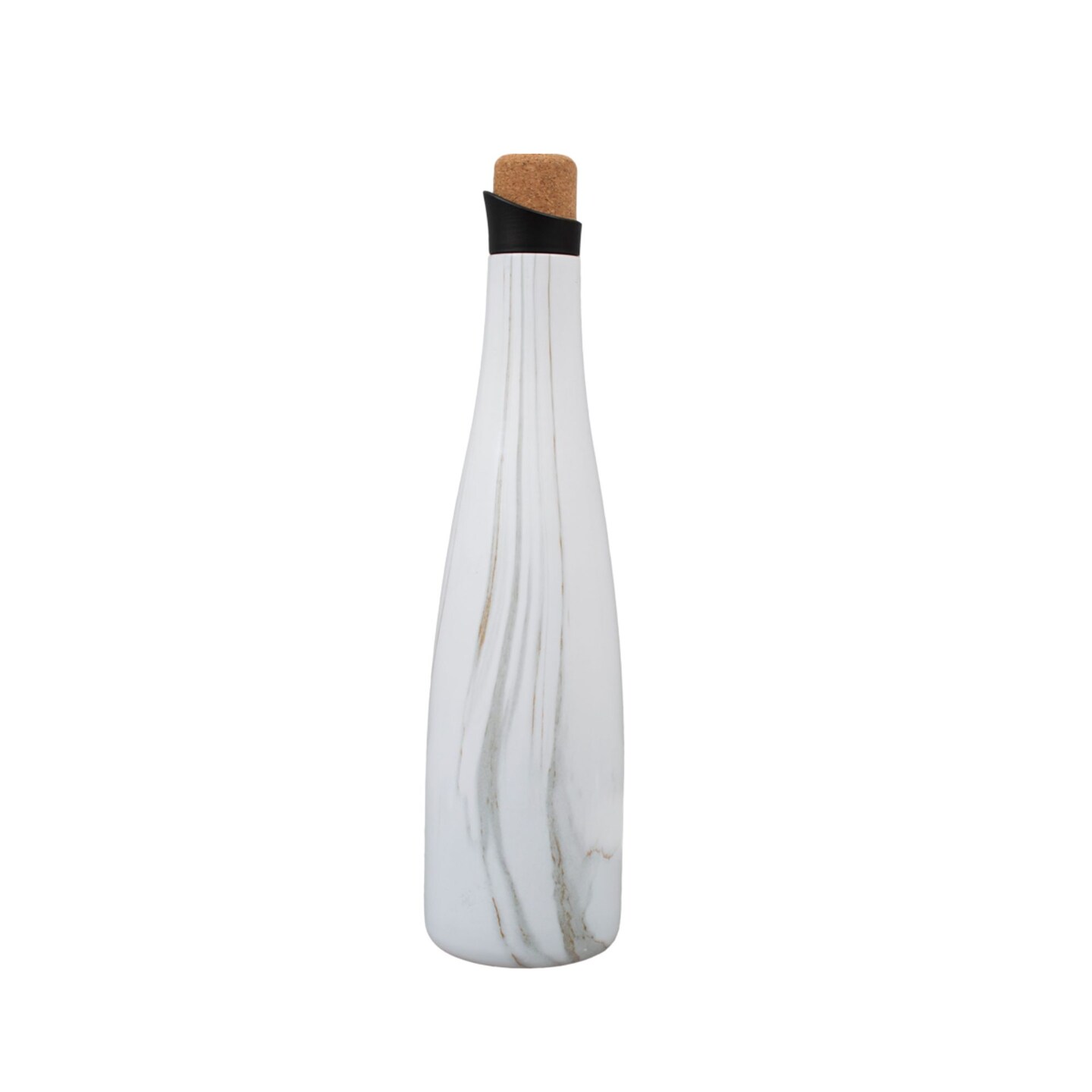 Grand Fusion Housewares 13.25&#x22; White and Brown Wine Carafe Stainless Steel Water Bottle, 750 ml